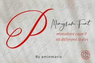 Monogram P Monofont Caps P: A Script Handwritten Font for Crafters and Designers